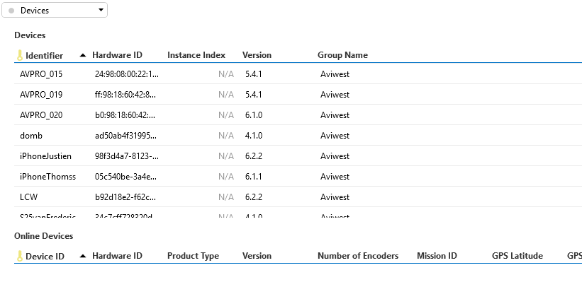 Devices Page