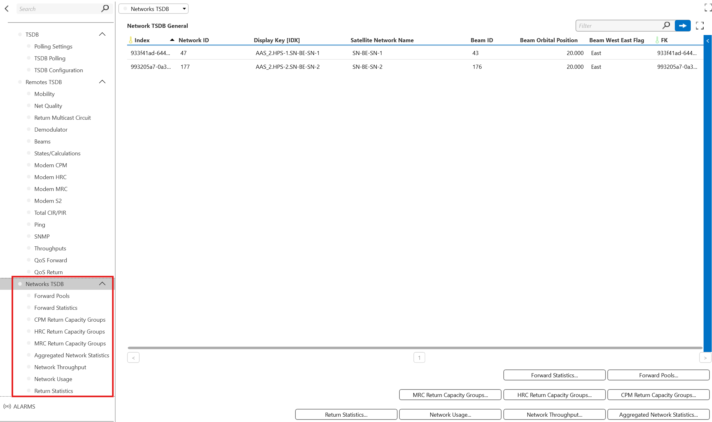 Networks TSDB Page