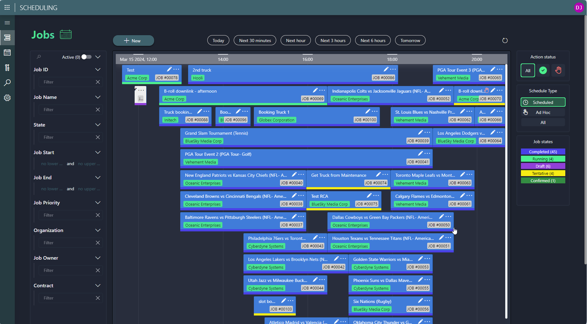 Scheduling app UI