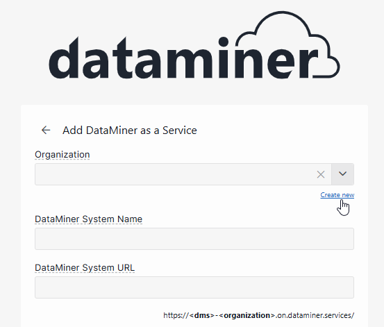 Add a new organization