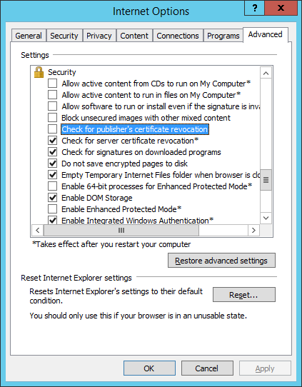 Advanced settings