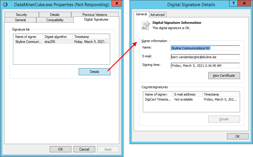 Digital Signature Details