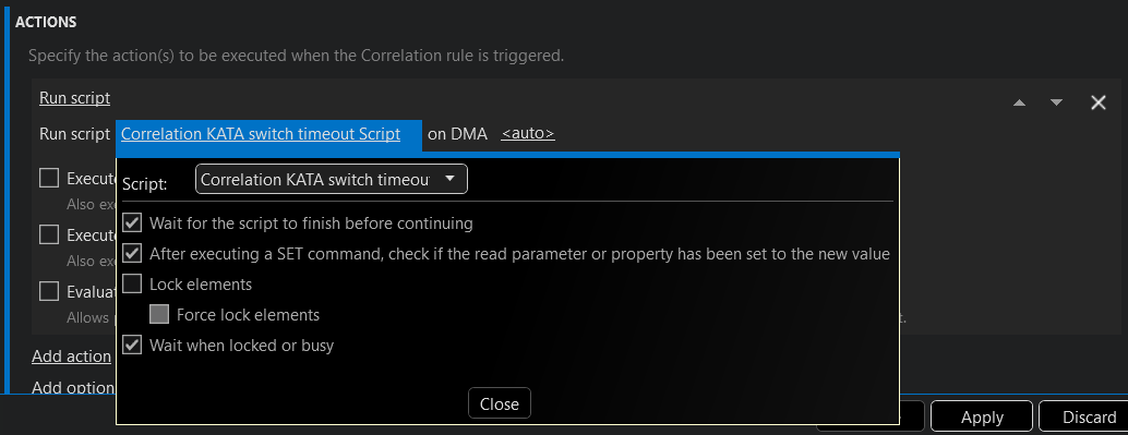 Adding the run script action