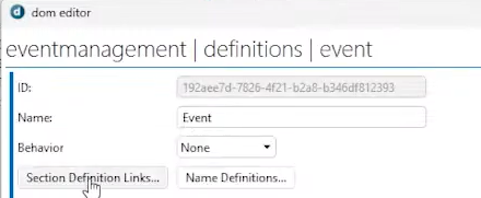 Dom Editor Event Info Section