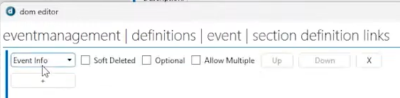Dom Editor Event Info Section