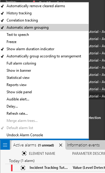 Enable Incident Tracking in the Alarm Console