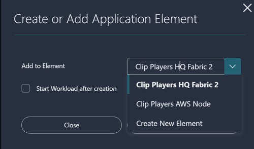 Create or add an application element