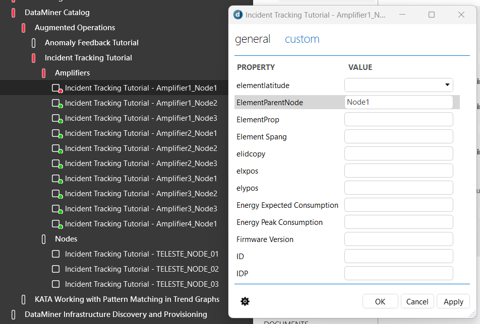 Adding the value for the custom property