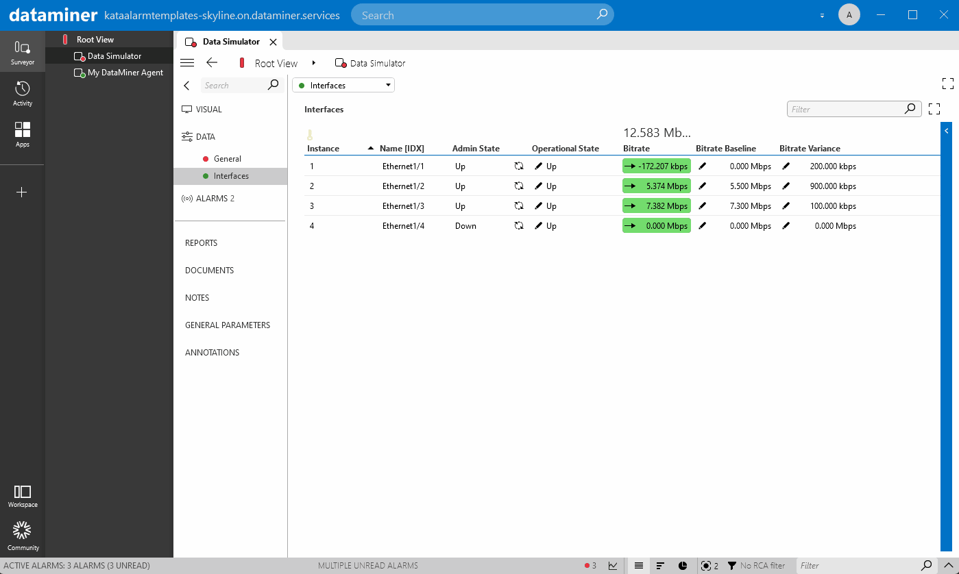 Configure relative alarming