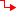 Red downward level shift icon