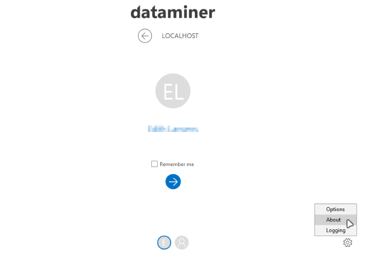 Login page