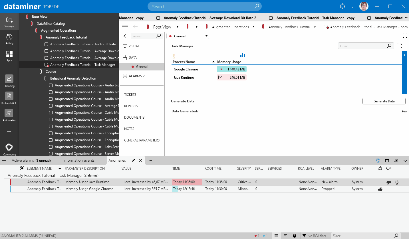 Popup suggesting to set an absolute threshold for level increases