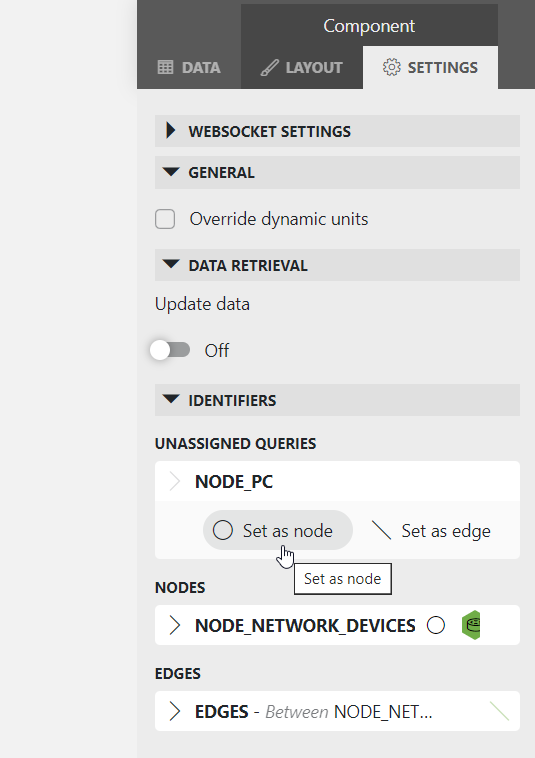 Set the query as node