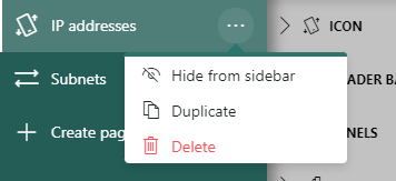 Page context menu
