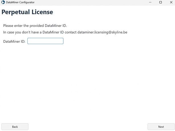 Perpetual license configuration