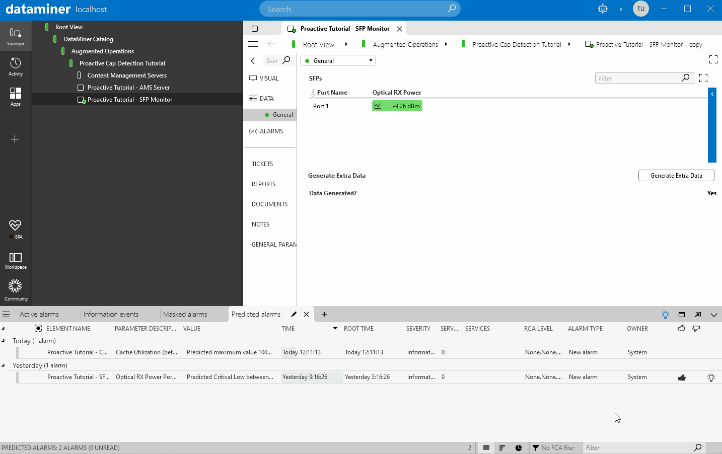 Proposed proactive alarming settings for Optical RX Power