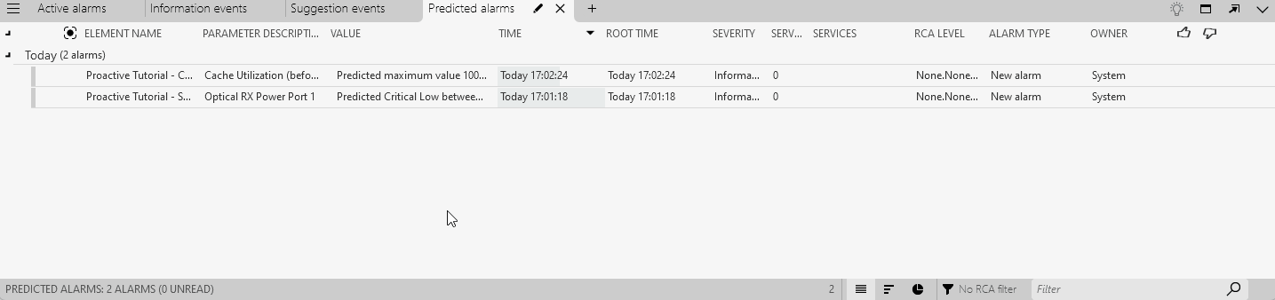 Giving thumbs up on the predicted alarm on Optical RX Power