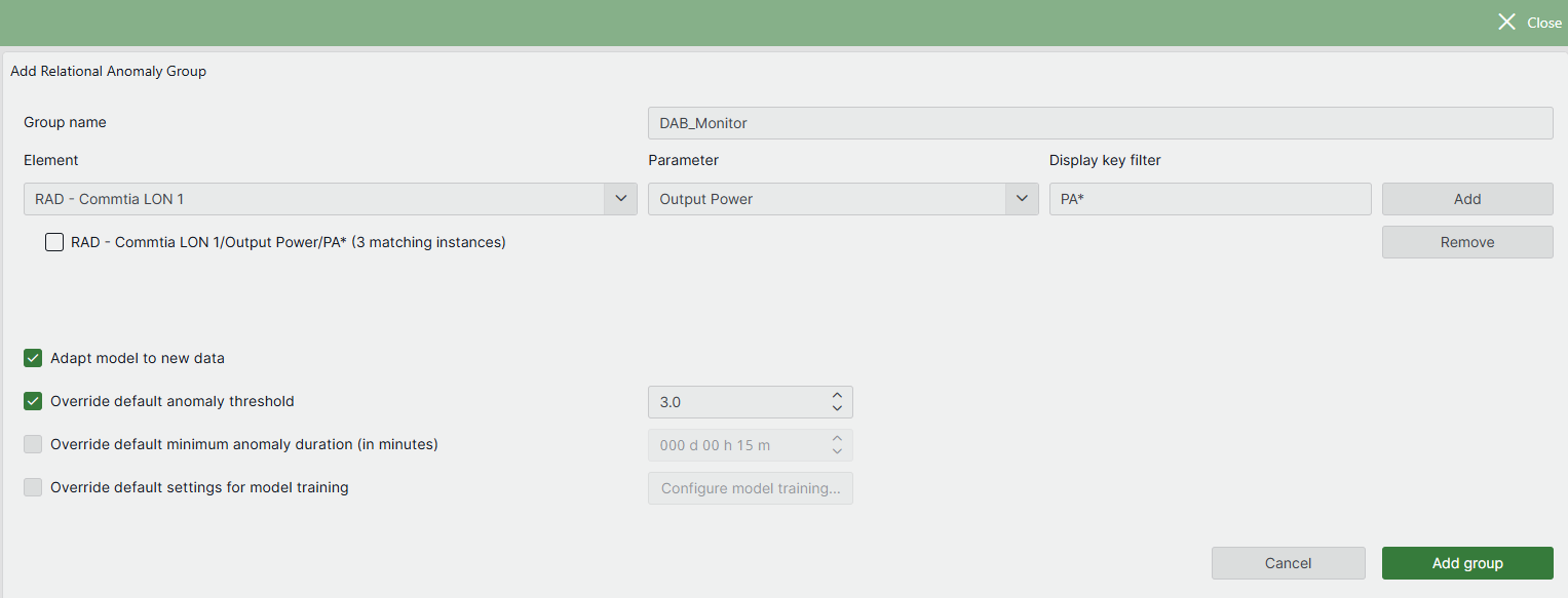 Adding a single group