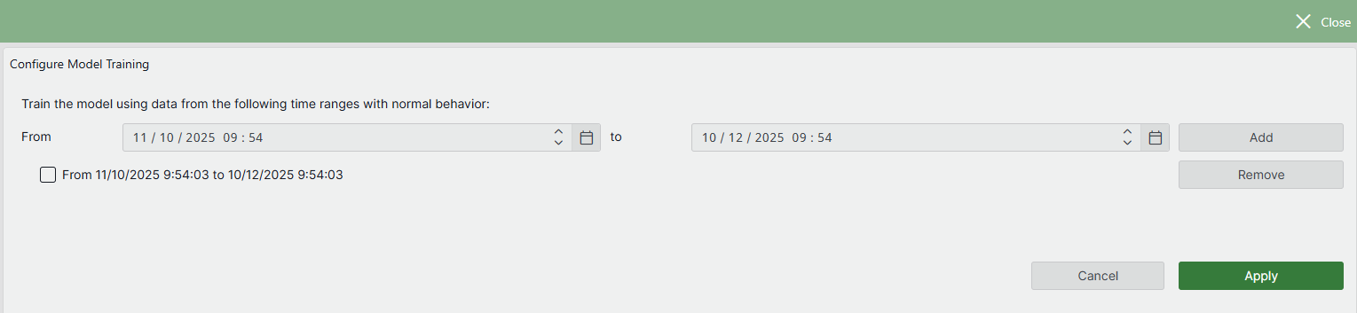 Configure model training