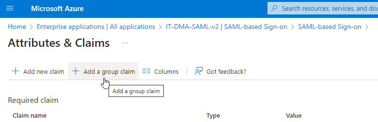 Add a group claim