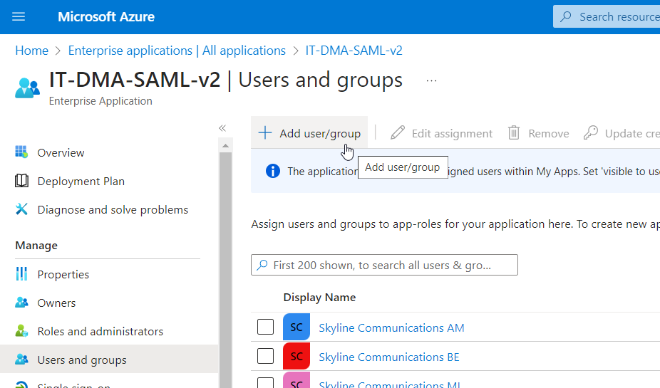Adding users/groups