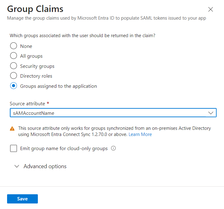 Group claim configuration