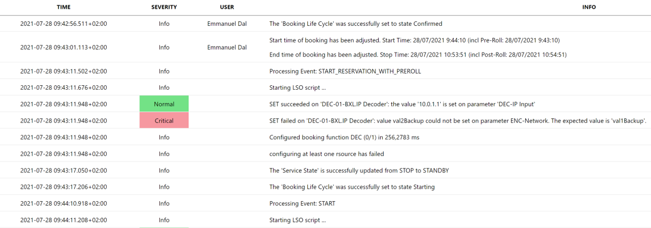 SRM logging example