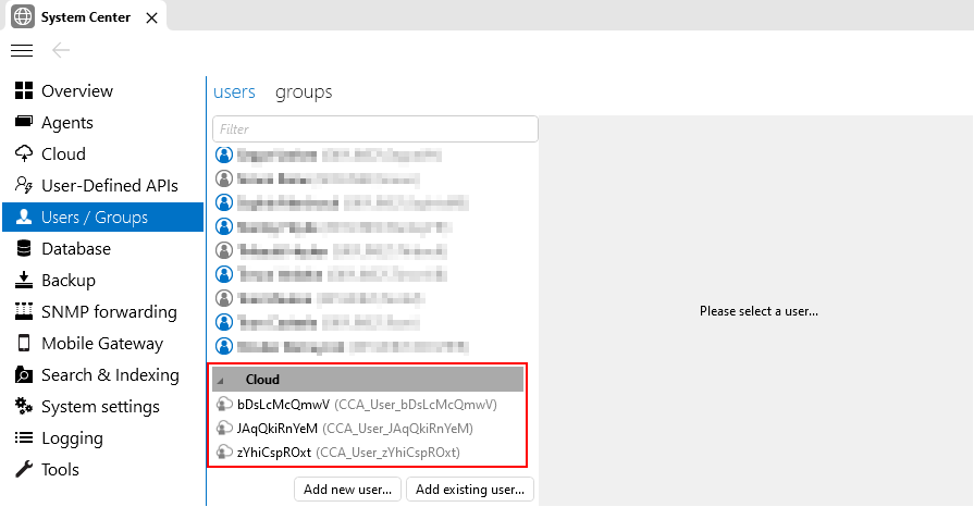 dataminer.services users