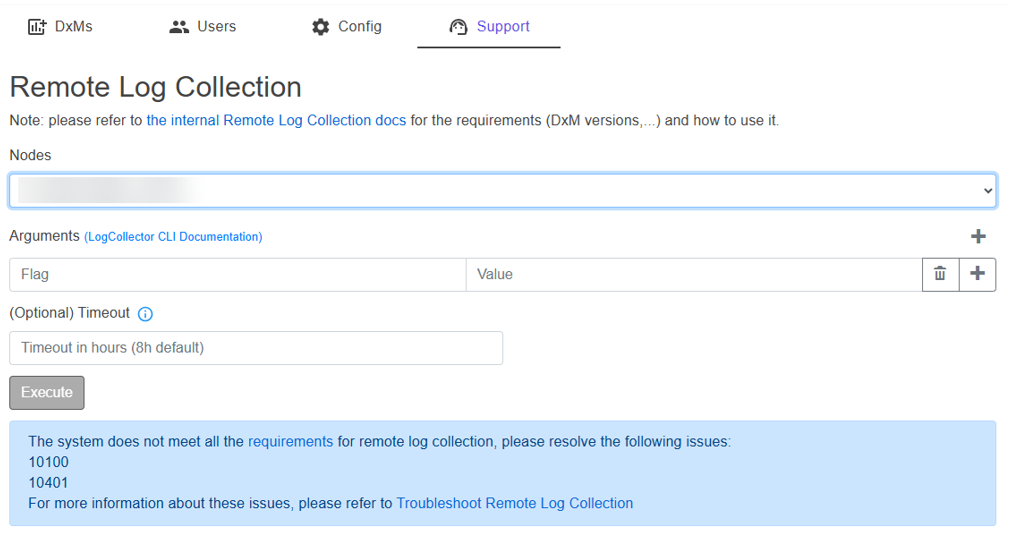 Skyline Admin: Support info