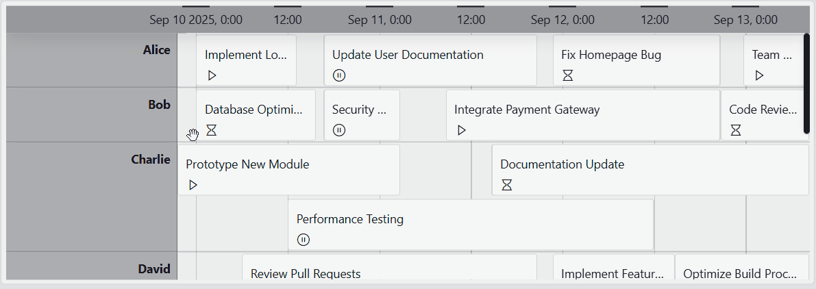 Selecting a time range