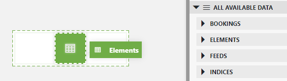 Dragging the Elements data header onto the data input of the component