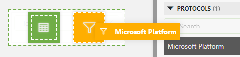 Dragging a protocol onto the filter input of the component