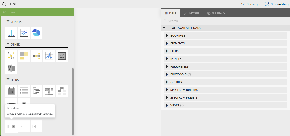 Drop down visualizations