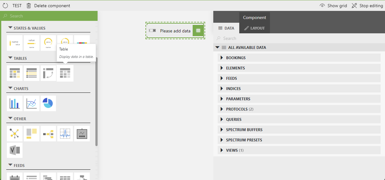 Table visualizations
