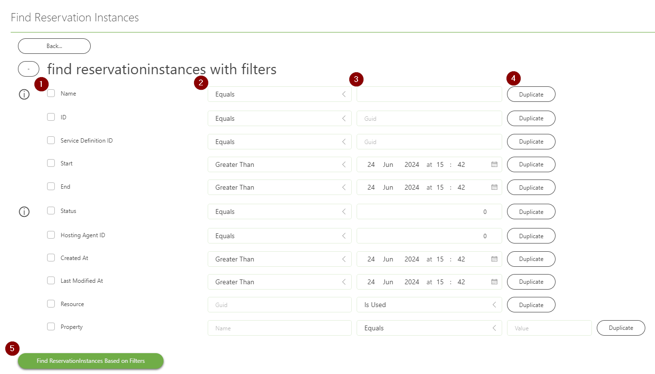 Configuring filters