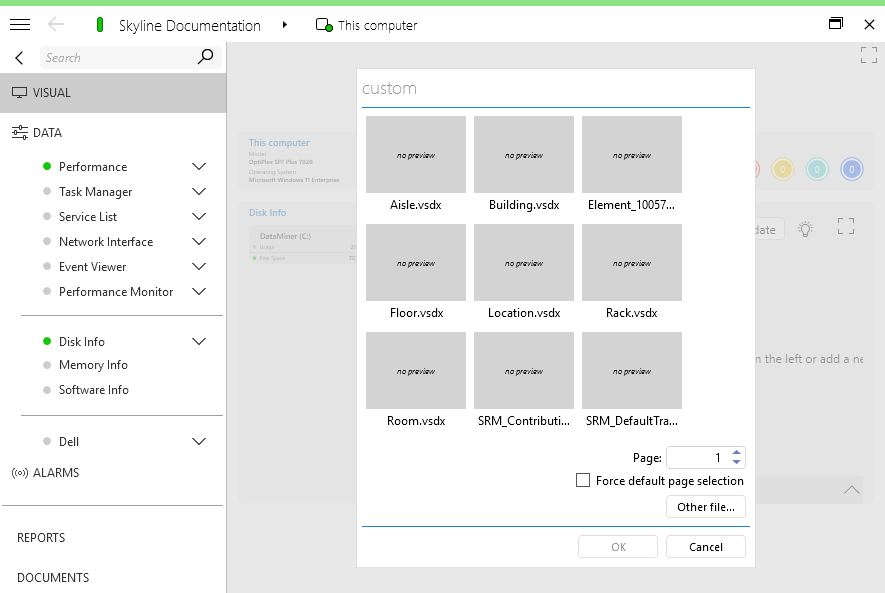 Set existing file as active Visio file