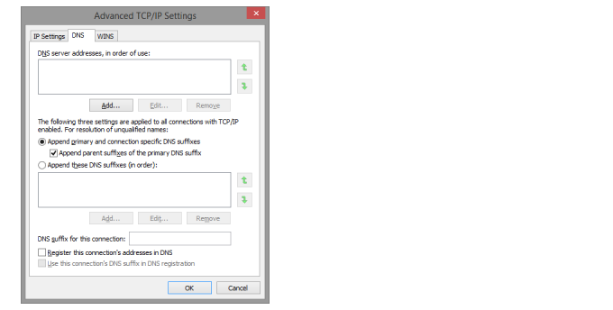 Advanced TCP/IP Settings window