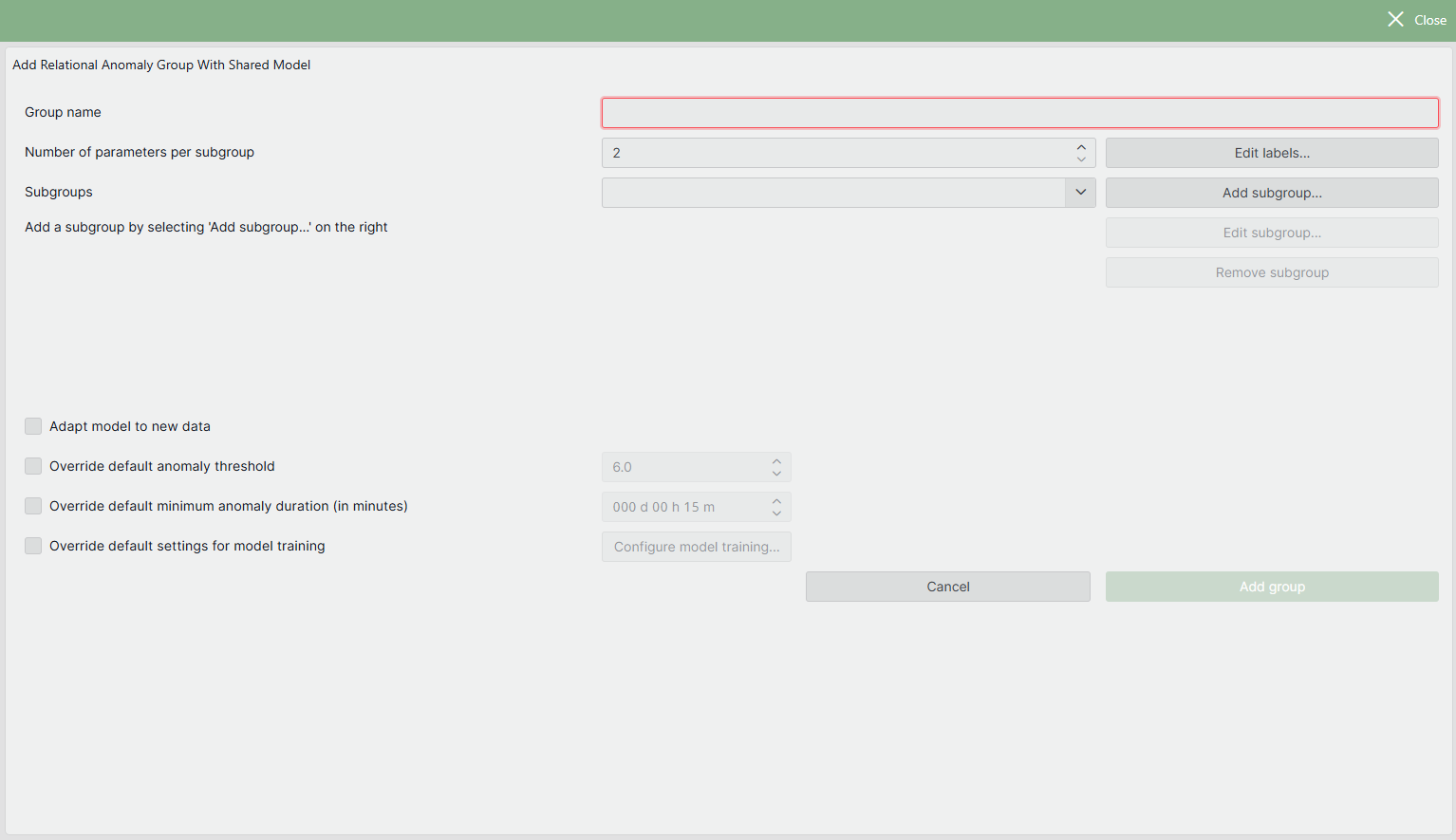 Add a shared model group