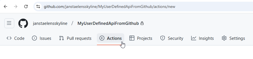 Actions Tab