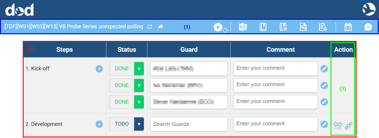 DoD tool UI