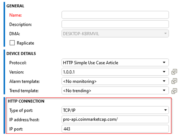 Port configuration in DataMiner Cube