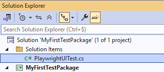 Playwright test code in a QAOps test package project