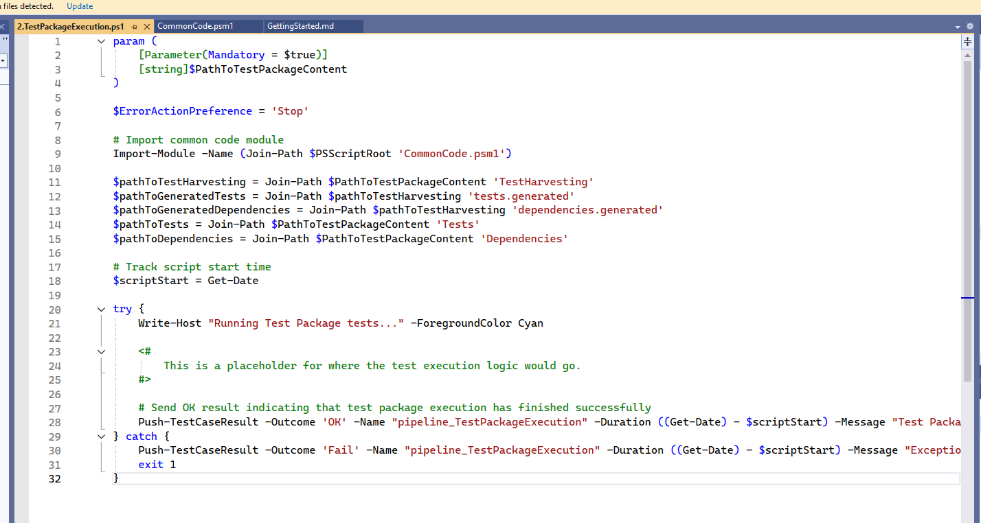 QAOps test package pipeline PowerShell example