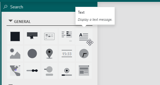 Text visualization in the visualizations pane