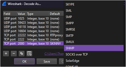 Wireshark - Decode As