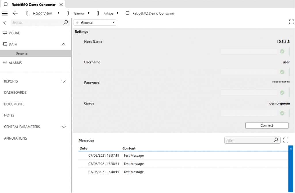 RabbitMQ demo consumer