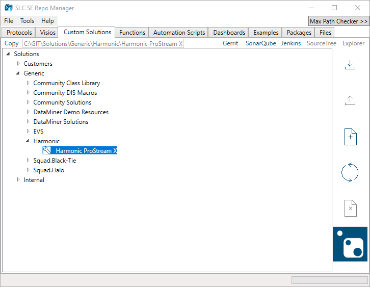 Custom solutions tab with enable NuGet creation button