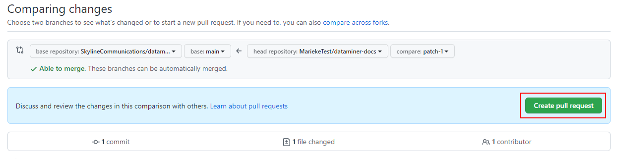 Create a pull request for your changes