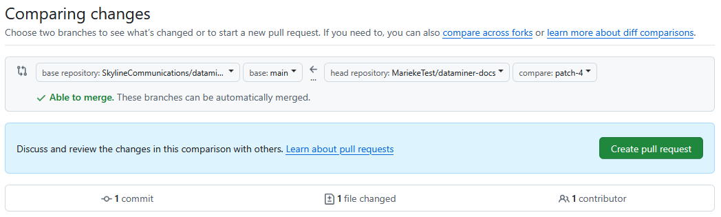 Create a pull request for your changes