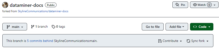 Indication of outdated fork